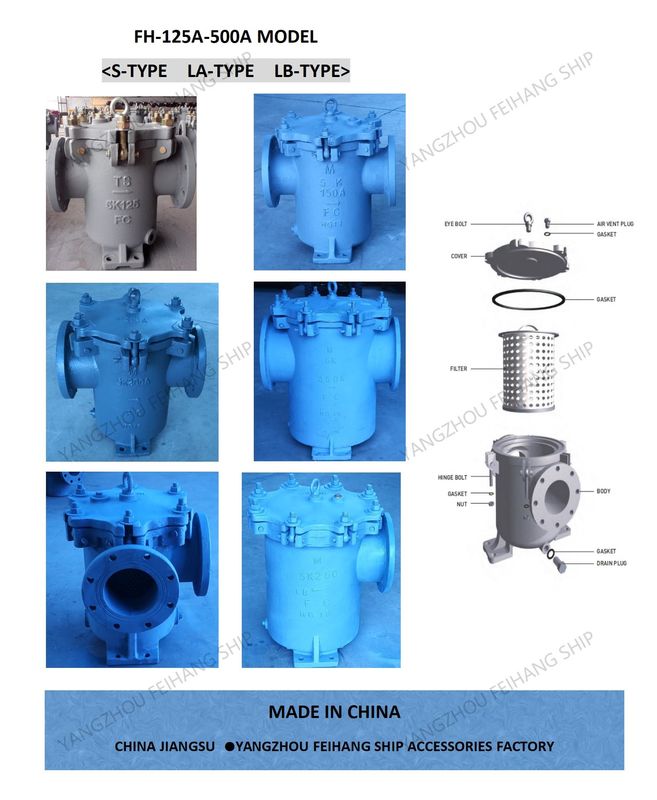 FILTRES À EAU POUR CANETTES MARINES JIS F7121-CAN CRÉPINE À EAU CORPS EN FONTE CARTOUCHE FILTRANTE EN ACIER INOXYDABLE