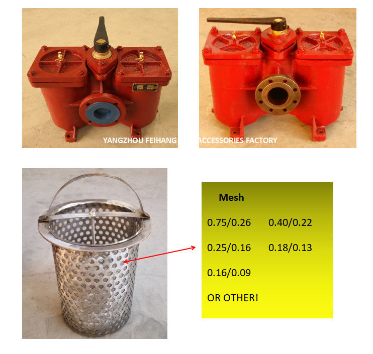 Tamis duplex POUR le modèle de filtre à air aspiré de pompe à huile de lubrifiant : Stainl de cartouche filtrante de fonte de corps d'AS80-0.75/0.26 Cb/T425-94