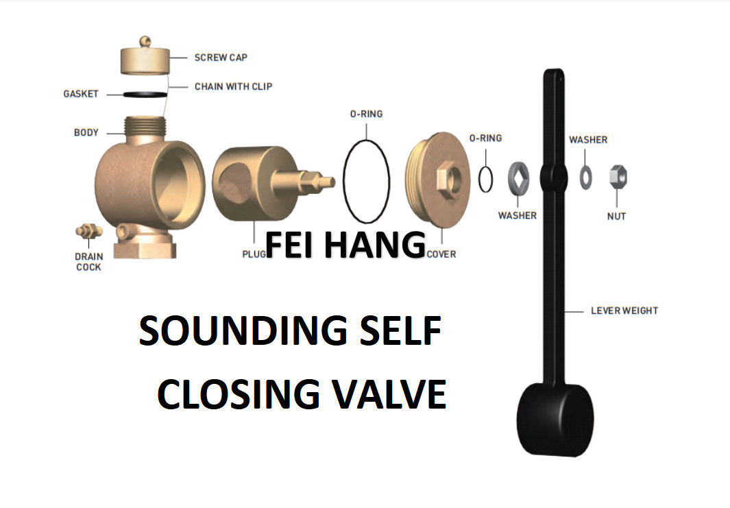 Matériel à fermeture automatique de valve de FH-65A CB/T3778-1999 Marine Anchor Chain Cabin Sounding : Type lourd en bronze de marteau