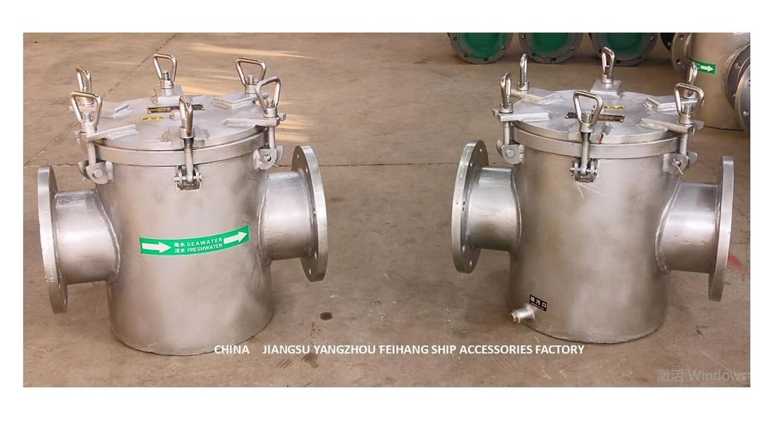 Directement par le filtre d'eau brut d'aspiration pour le matériel en vrac d'acier au carbone de l'orifice d'admission de pompe d'eau de mer AS150 CB/T497-2012