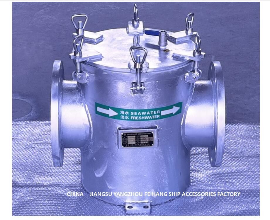 Le filtre principal Cb/T497-2012 d'eau de mer de Dn250 se compose principalement des tuyaux de communication, tuyaux principaux, paniers de filtre, brides,