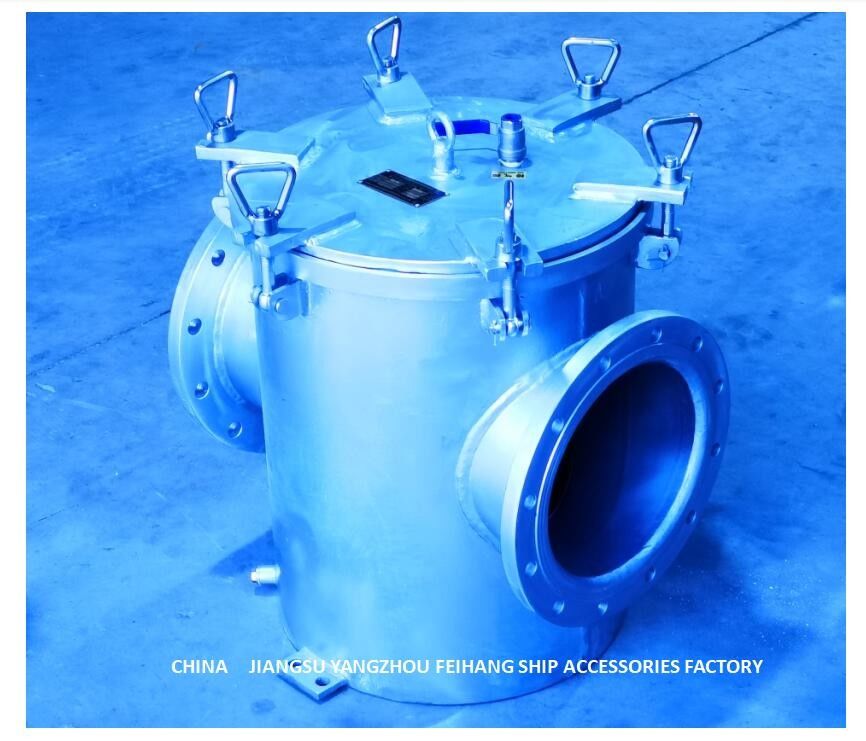 Le type à angle droit le filtre d'eau de mer BRS250 CBM1061-81 pour l'acier au carbone auxiliaire d'orifice d'admission de pompe d'eau de mer a galvanisé
