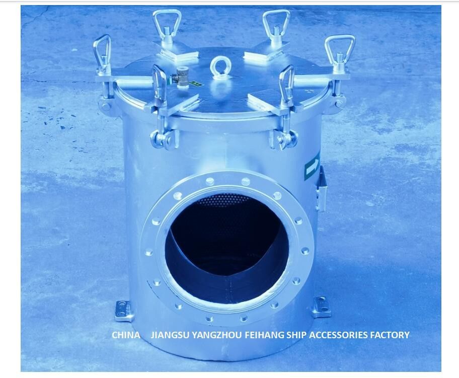 Le type à angle droit le filtre d'eau de mer BRS250 CBM1061-81 pour l'acier au carbone auxiliaire d'orifice d'admission de pompe d'eau de mer a galvanisé