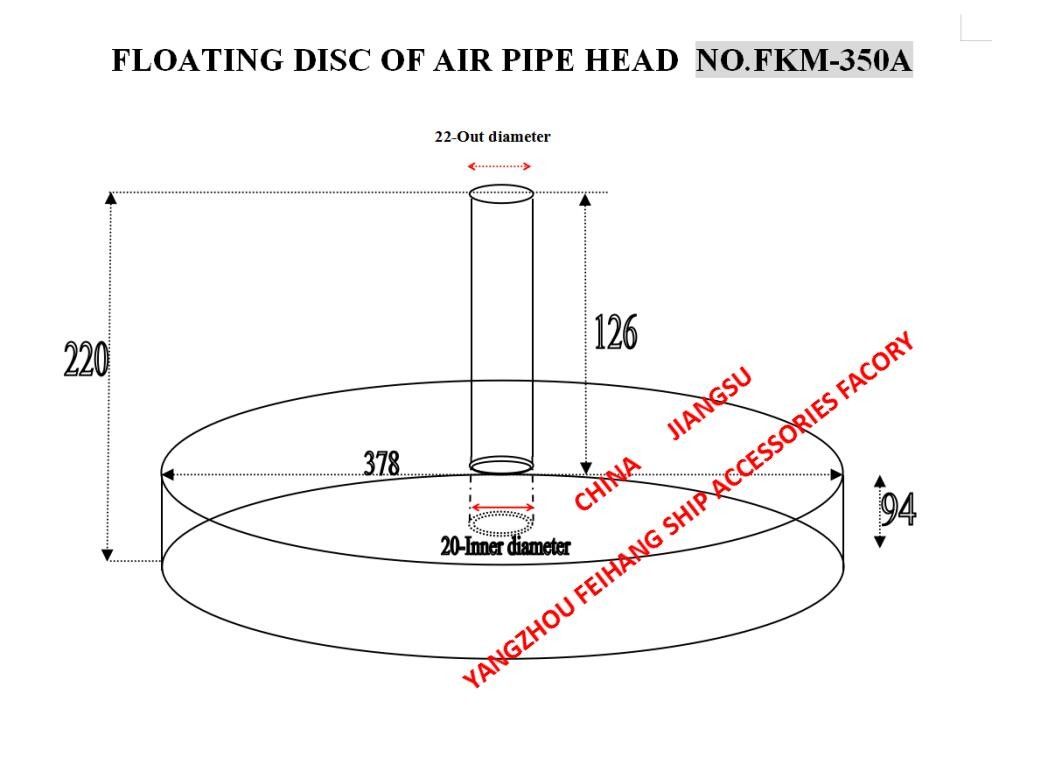 Le flotteur principal de chapeau de conduit respirable du vagabond FKM-350 Plat le disque de flottement FKM-350 de tête de tuyau d'air FKM-350