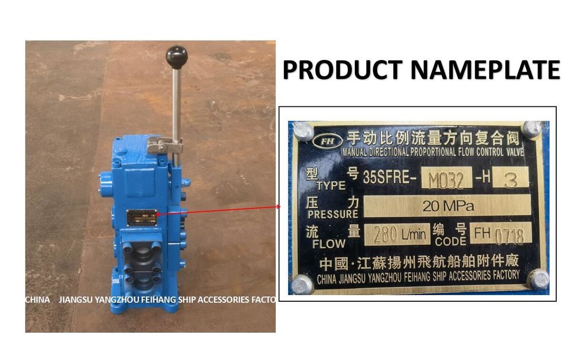 La soupape de commande de guindeau et de treuil de soupape de commande pour les bateaux 35sfre-Mo32-H3 pour l'hydraulique commandent le ³ /H de Flow-280m