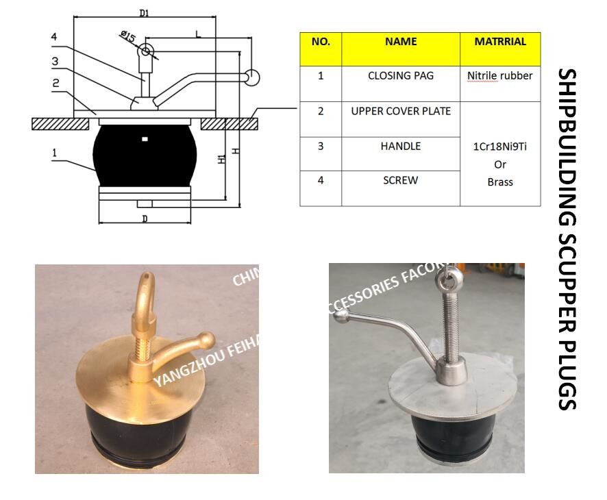 Impa232486 50N-125 DECK SCUPPER PLUG, GUTTER PLUG-YANGZHO FEIHANG usine d'accessoires pour navires