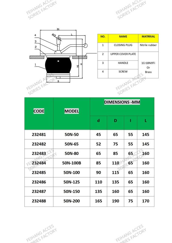 Impa232481 50N-50 DECK SCUPPER PLUG, GUTTER PLUG-YANGZHO FEIHANG usine d'accessoires pour navires