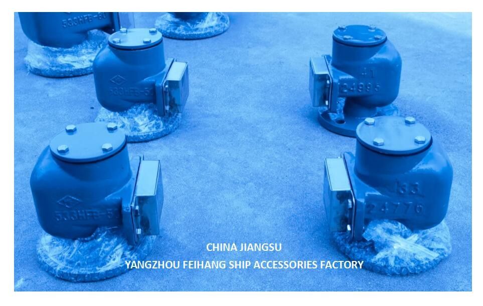 Le système de ventilation de la cuve d'eau de mer est équipé d'un système de ventilation de la cuve d'eau de mer de fer forgé 533HFB-50A avec un pare-feu flottant de SUS316L