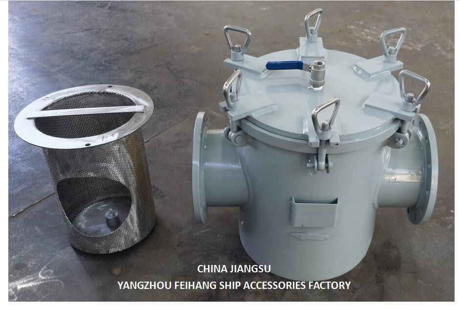 Corbeille de filtrage de l'eau de mer Pour l'entrée de la pompe auxiliaire de l'eau de mer Modèle AS125 CBM1061 Corps galvanisé, écran en acier inoxydable