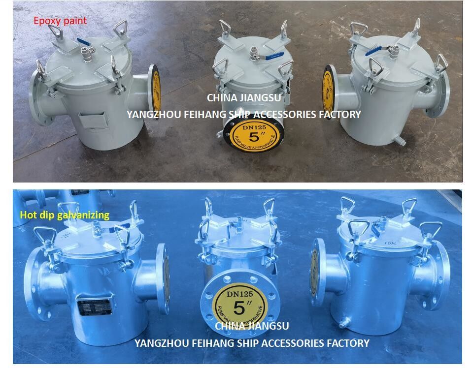 Principaux filtreurs d'eau de mer modèle AS125 CB/T497 Corps galvanisé, avec cartouche de filtre en acier inoxydable