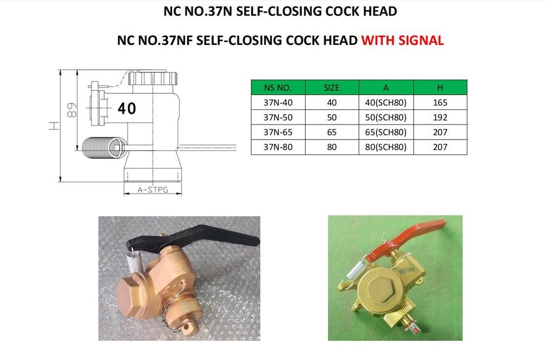 Conception de la connexion de fil CB NS NO.37N-40 Valve de porte à fermeture automatique pour accessoire de navire