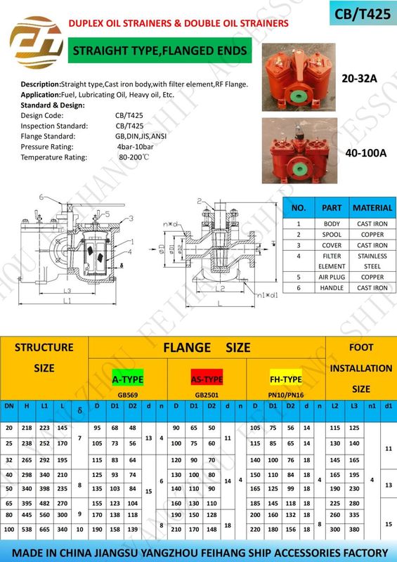 Filtre à huile AS32 Cb/T425 pour pompe à transfert de carburant