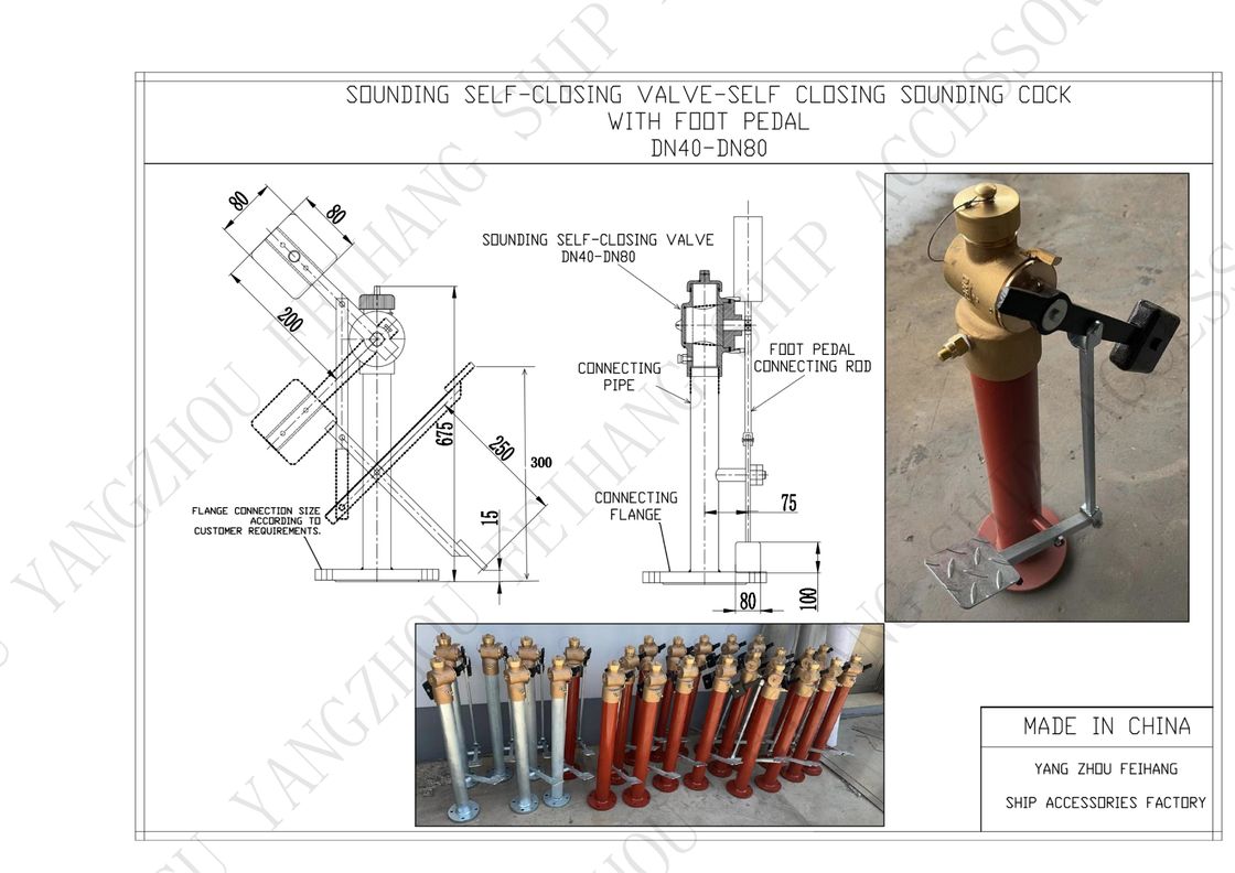 Pipe de haute qualité marine auto-fermeture avec pédale de pied pour sonner