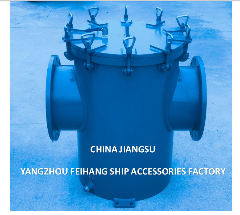 FH-AS300 CBM1061-81 Corps de filtre Simplex pour eau de mer en acier au carbone galvanisé, Cartouche filtrante en acier inoxydable, Maille de 5 mm