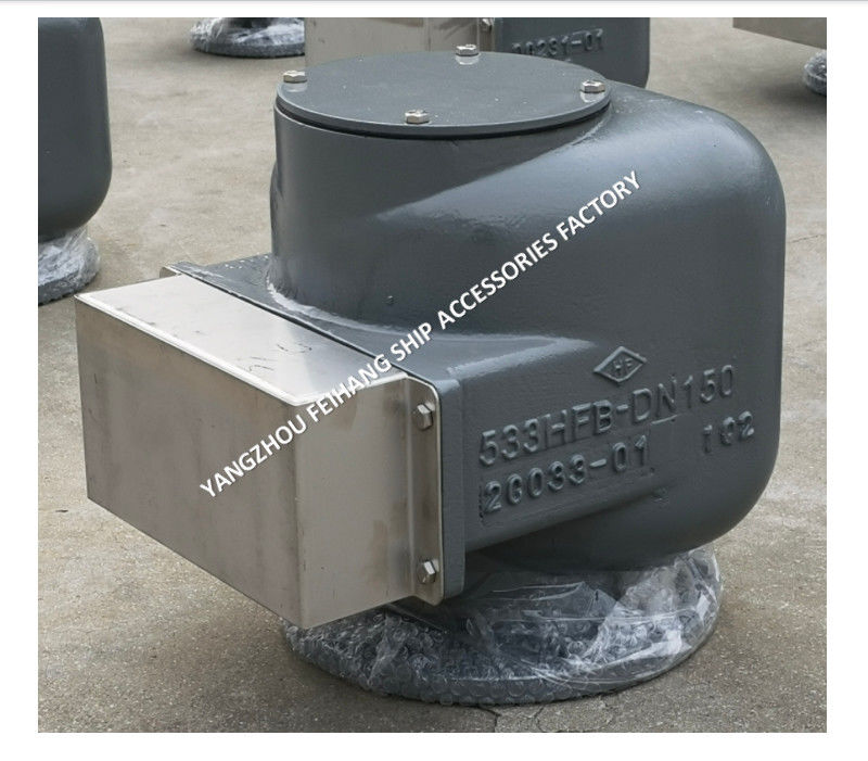 Tête de ventilation d'air de fonte de fer noduleux MARINE MODEL 533HFB-150A MÉDIUM GRAY pour les réservoirs de ballast