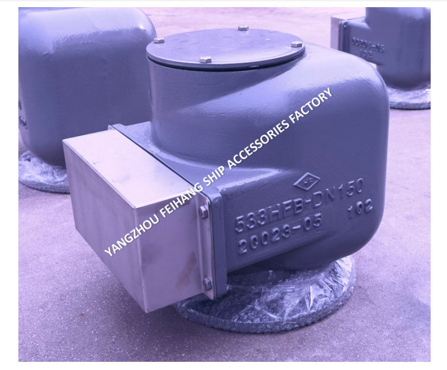 Tête de ventilation d'air de fonte de fer noduleux MARINE MODEL 533HFB-150A MÉDIUM GRAY pour les réservoirs de ballast