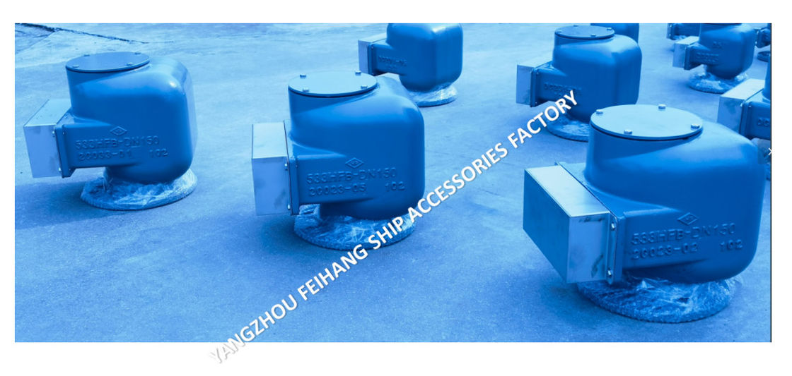 Tête de ventilation d'air de fonte de fer noduleux MARINE MODEL 533HFB-150A MÉDIUM GRAY pour les réservoirs de ballast