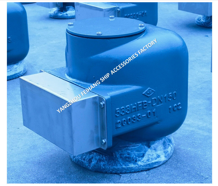 Tête de ventilation d'air de fonte de fer noduleux MARINE MODEL 533HFB-150A MÉDIUM GRAY pour les réservoirs de ballast