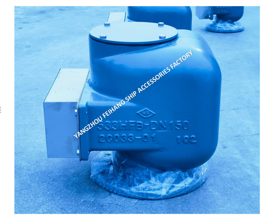 Tête de ventilation d'air de fonte de fer noduleux MARINE MODEL 533HFB-150A MÉDIUM GRAY pour les réservoirs de ballast
