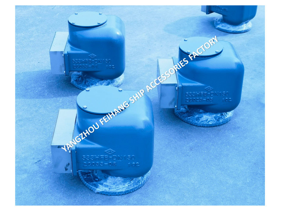 Tête de ventilation d'air de fonte de fer noduleux MARINE MODEL 533HFB-150A MÉDIUM GRAY pour les réservoirs de ballast