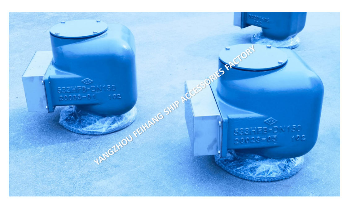 Tête de ventilation d'air de fonte de fer noduleux MARINE MODEL 533HFB-150A MÉDIUM GRAY pour les réservoirs de ballast