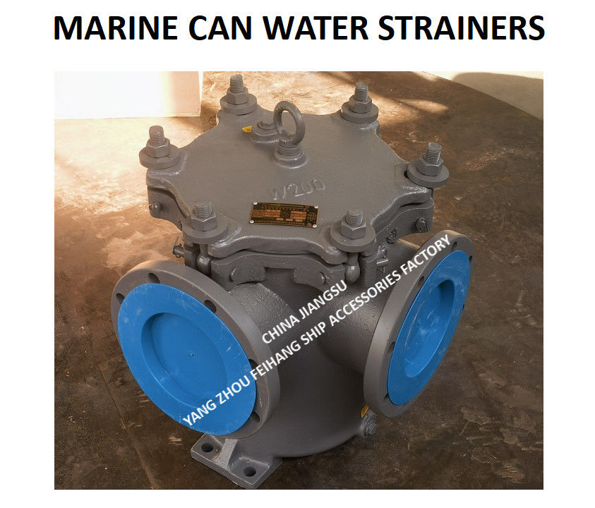 JIS F7121-1996 Filtre d'eau de canette en fonte marine 5K-200A type LA pour pompe principale à eau de mer avec panier de filtre en acier inoxydable