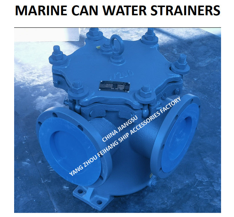 JIS F7121-1996 Filtre d'eau de canette en fonte marine 5K-200A type LA pour pompe principale à eau de mer avec panier de filtre en acier inoxydable