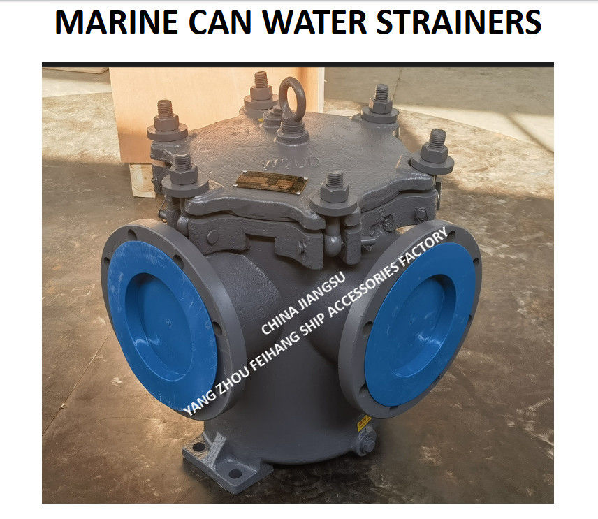 JIS F7121-1996 Filtre d'eau de canette en fonte marine 5K-200A type LA pour pompe principale à eau de mer avec panier de filtre en acier inoxydable