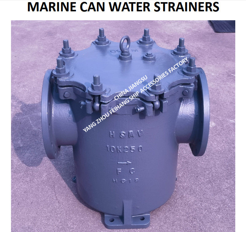 Marine Jis F7121 Flanche Filtre à eau en fer forgé modèle 5K-300A Filtre en maille de type S 4 mm