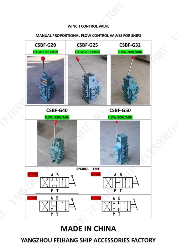 Bloc de vanne de commande de treuil avec taille de port d'entrée/sortie 20a-50a en bleu et vert pour une efficacité de performance opérationnelle optimale