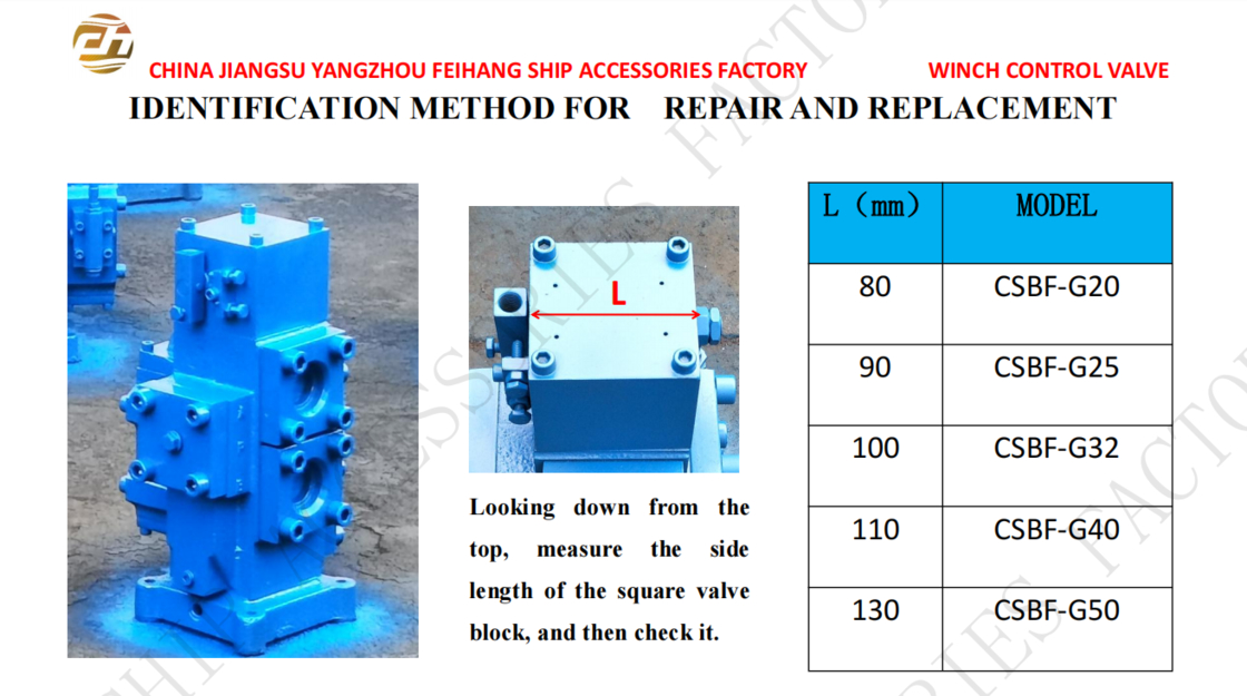 Comment remplacer pour CSBF type vanne de contrôle de treuil et hydraulique vanne de contrôle moade CSBF-G25