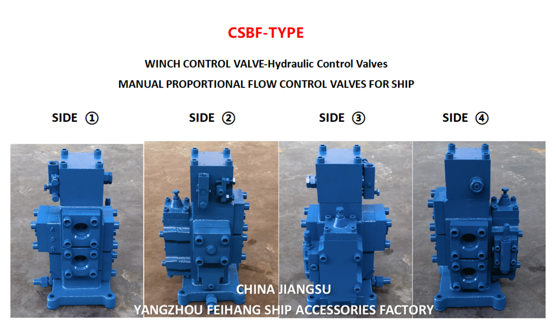 Bloc de vanne de commande de treuil avec taille de port d'entrée/sortie 20a-50a en bleu et vert pour une efficacité de performance opérationnelle optimale