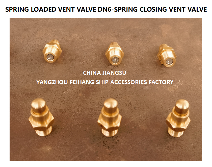 DN6 Spring Loaded Vent Valve with Threaded Ends Compliant with CB/T3778-1999 Standard