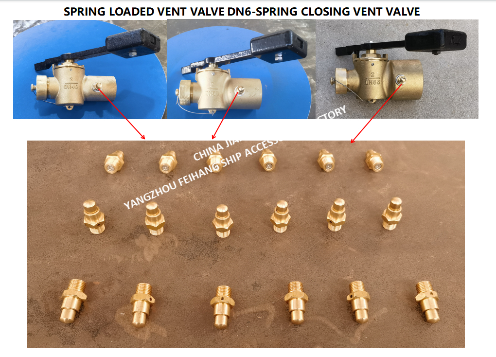 DN6 Spring Closing Vent Valve with Thread M13 and CB/T3778-1999 Standard for Marine Applications