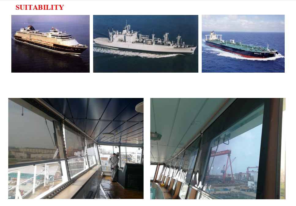 Marine Solar screen roller type blind with cassette box- Blind Curtain box - aluminum alloy Film - Silver