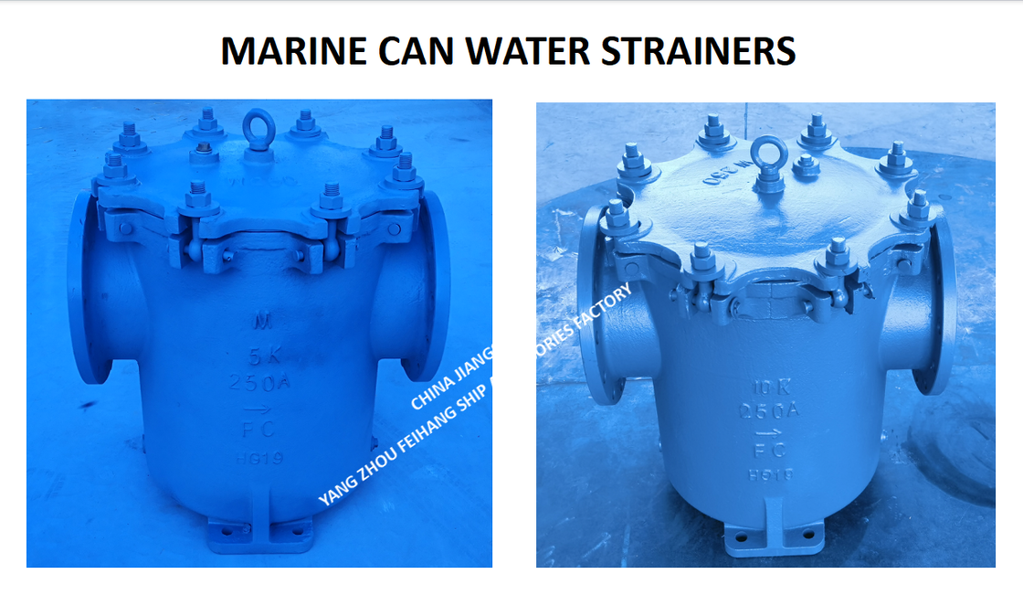 JIS FH-10K-250A CAN WATER STRAINERS-MARINE CAN WATER FILTERS JIS F7121 Body - cast iron filter cartridge - stainless steel BODY - CAST IRON FILTER CARTRIDGE - STAINLESS STEEL